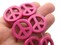 15 25mm Pink Peace Symbol Dyed Synthetic Turquoise Stone Beads bB3